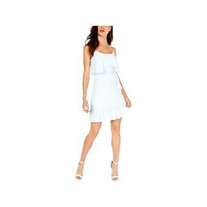 NWT GUESS Womens White Spaghetti Strap Jewel Neck Short Party Shift Dress 6